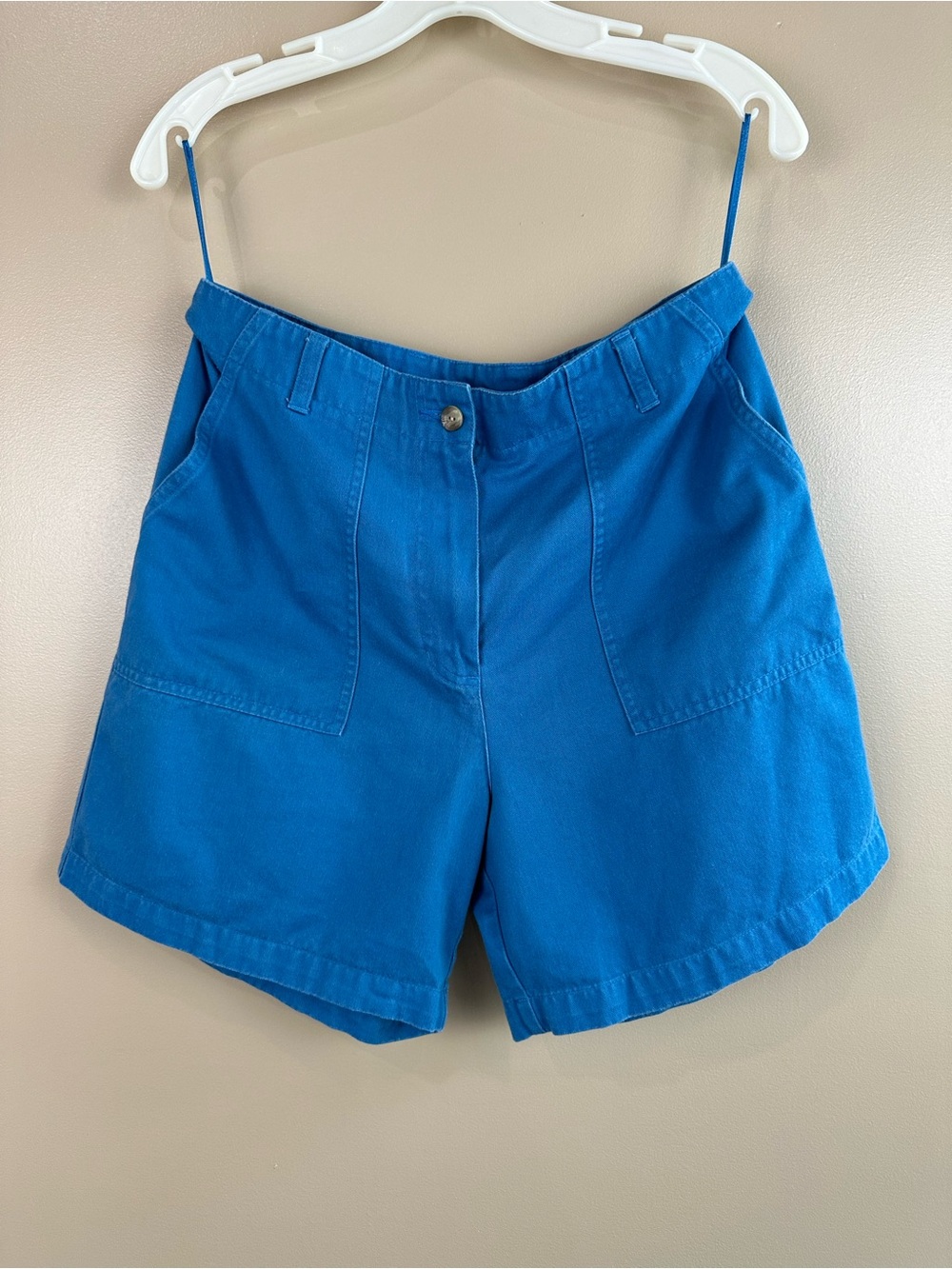 Vintage Jones Wear Sport Blue High Rise Utility Patch Pocket Twill Shorts Sz 10